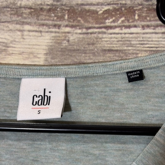 CAbi 5192 Laidback Long Sleeve V-Neck Top Sea Glass Green Soft Casual T-Shirt - Picture 5 of 6